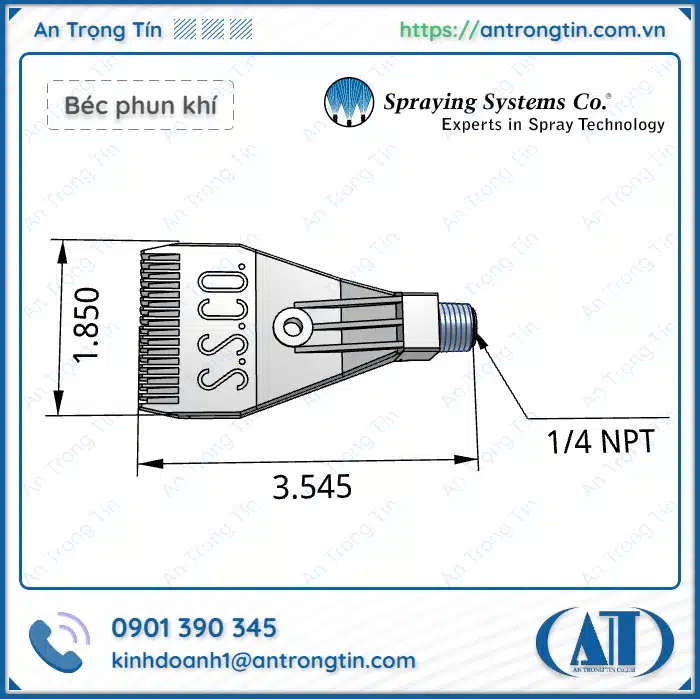 Đầu phun WindJet AA727-1/4-SS-15 (Inox) | Hàng sẵn Đầu phun WindJet AA727-1/4-SS-15 (Inox) | Hàng sẵn