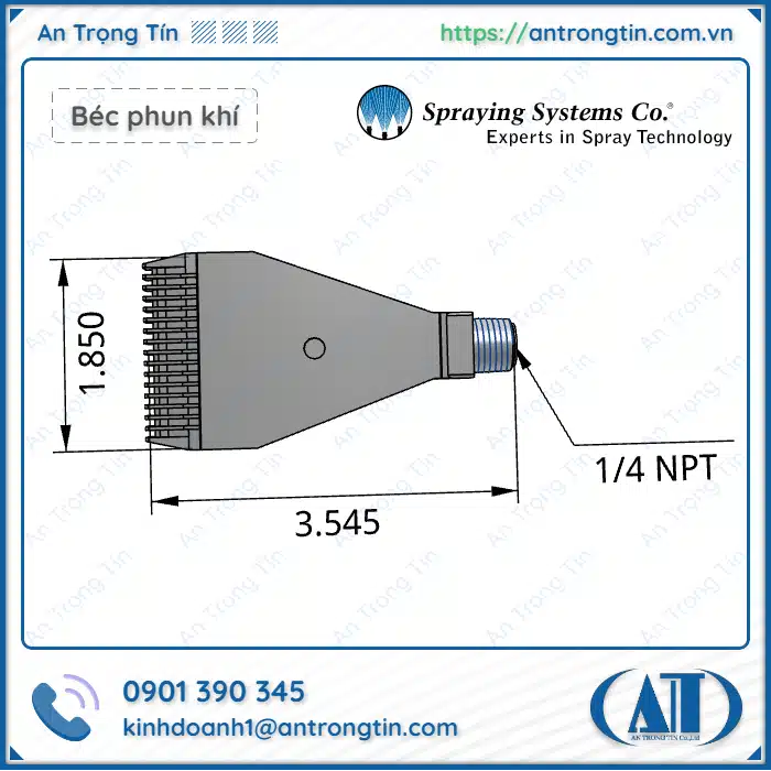 Đầu phun WindJet AA727-1/4-SS-15 (Inox) | Hàng sẵn Đầu phun WindJet AA727-1/4-SS-15 (Inox) | Hàng sẵn
